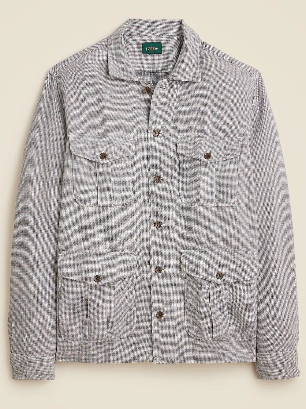 J. Crew linen cotton blend twill button down chore shirt jacket size medium